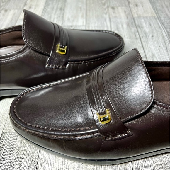 Florsheim Riva Moc Toe Gold Bit Brown Loafer Slip On Dress Shoes 10 3E Wide NWOT - Picture 7 of 8